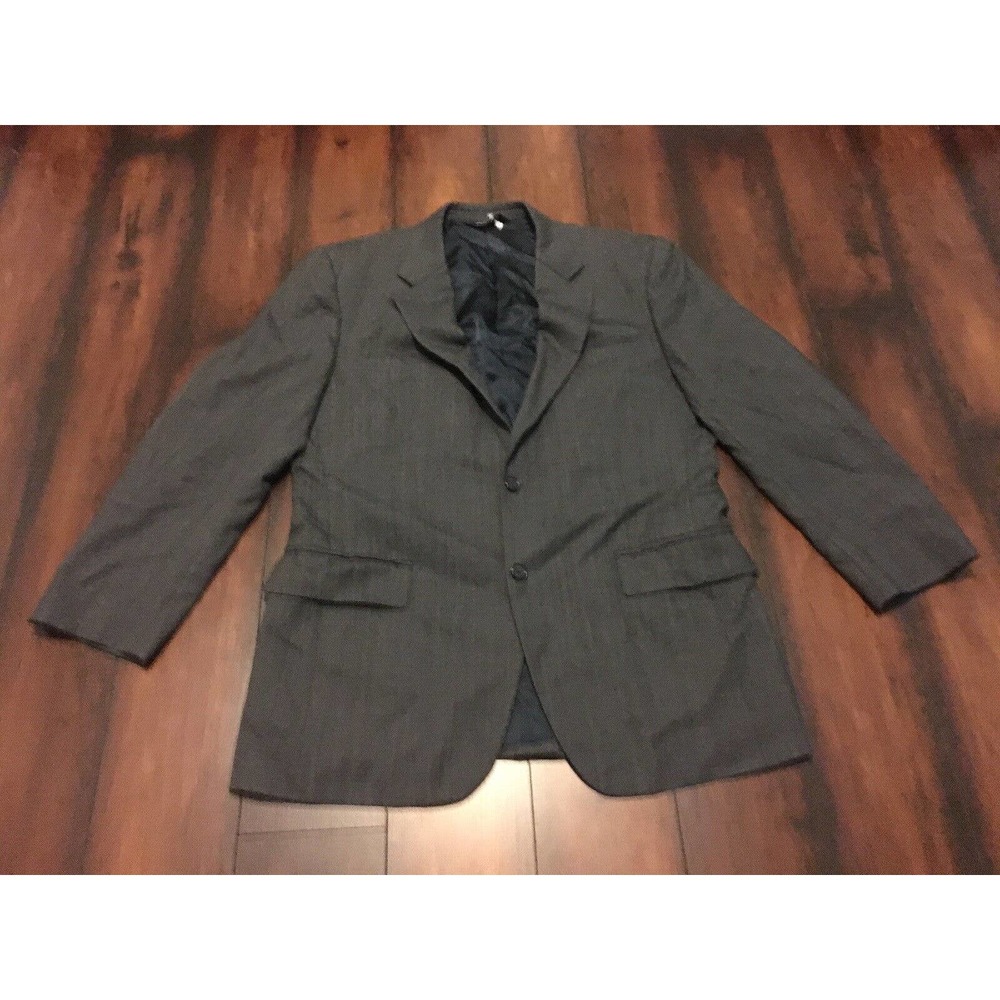 Jos A. Bank 41R Charcoal Gray Wool Plaid Sport Coat Blazer Suit Jacket Men’s